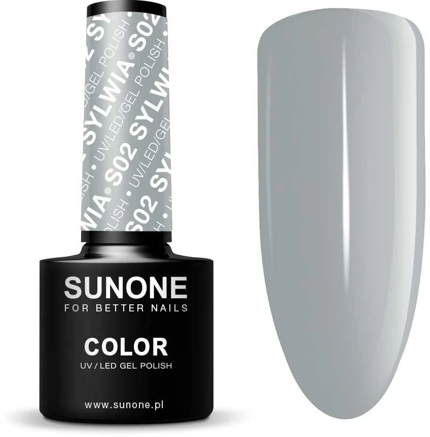 „Sunone“ UV/LED gelinis lakas, spalvotas – pilkas, S02, Sylwia, 5 g.