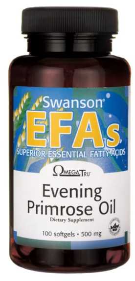 Nakvišų aliejus Evening Primrose, Swanson, 500mg, 100 kapsulių