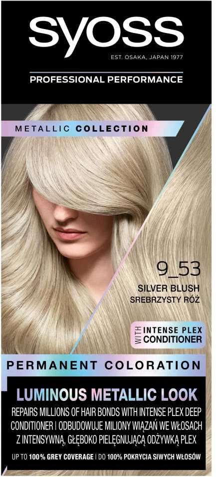 „Syoss“ nuolatinės spalvos švytinti metalinė išvaizda 9-53 sidabrinė rožinė