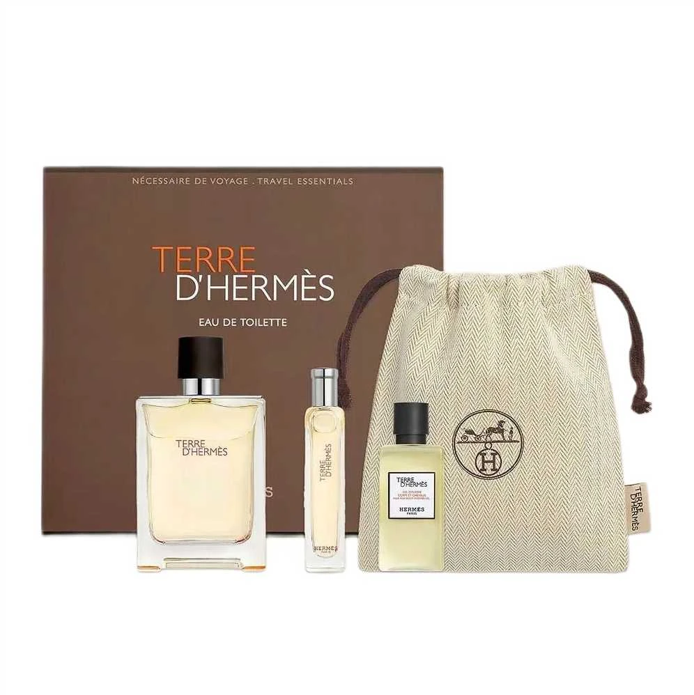Terre D'Hermes tualetinio vandens purškiklis 100 ml + tualetinio vandens purškiklis 15 ml + dušo želė 40 ml