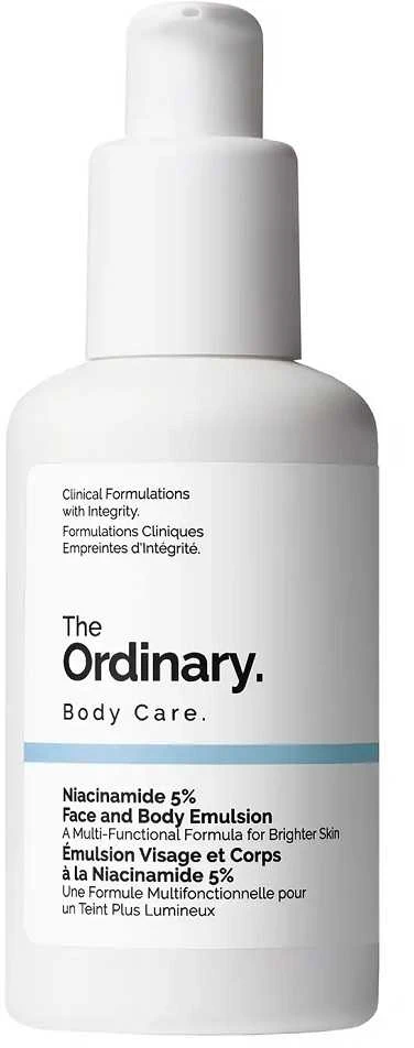 The Ordinary Niacinamide 5% Face And Body Emulsion odos atspalvį lyginanti lengva emulsija veidui ir kūnui, 100 ml