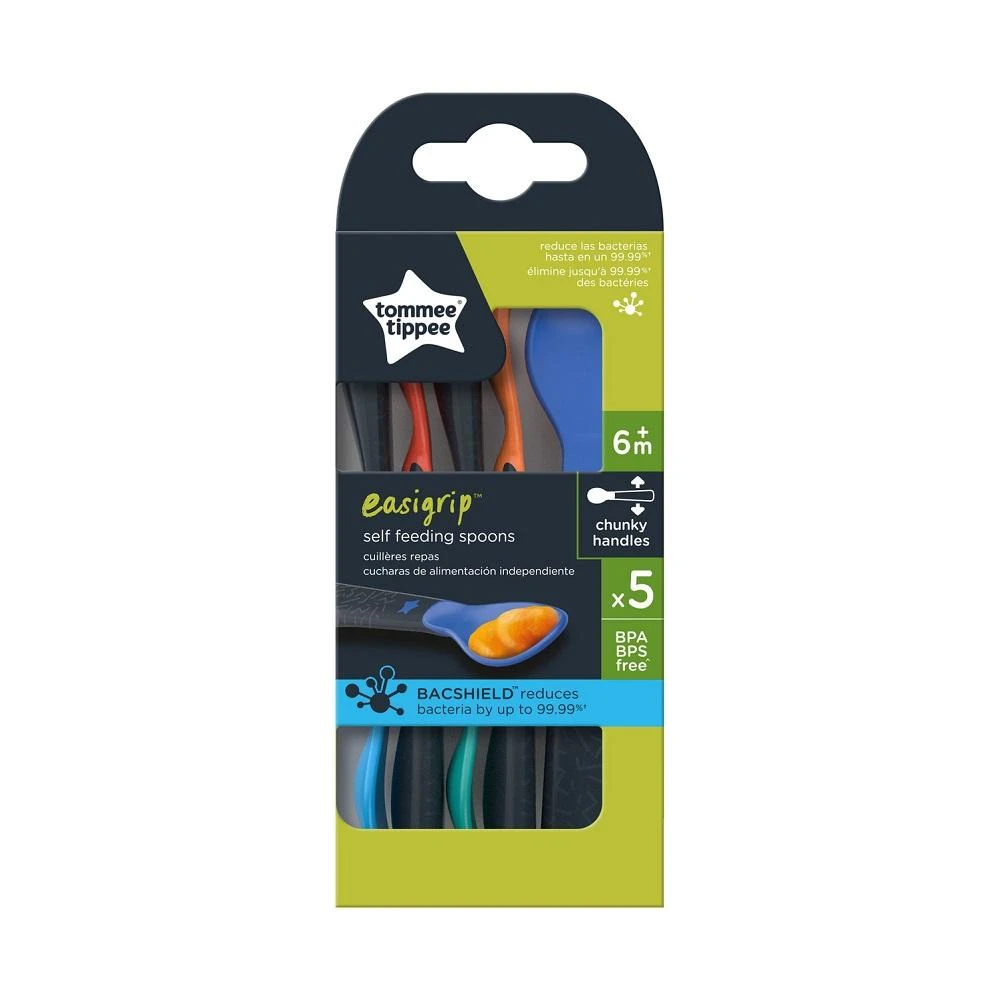 TOMMEE TIPPEE pirmasis maitinimosi šaukštas, mixcolor, 4 mėn+, 5 vnt., 44718920