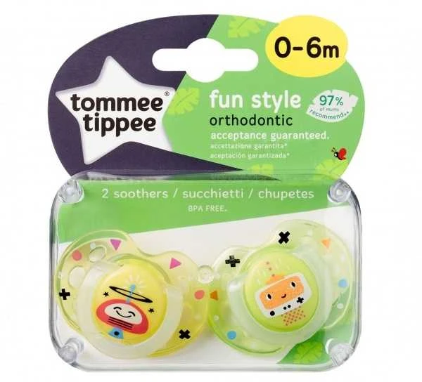 Tommee Tippee čiulptukai silikoniniai 2vnt 0-6m Fun 43335763