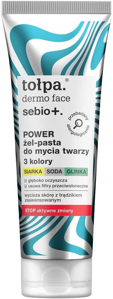 TOŁPA Dermo Face Sebio Power Gel - veido prausimosi pasta - 3 spalvos 100 ml
