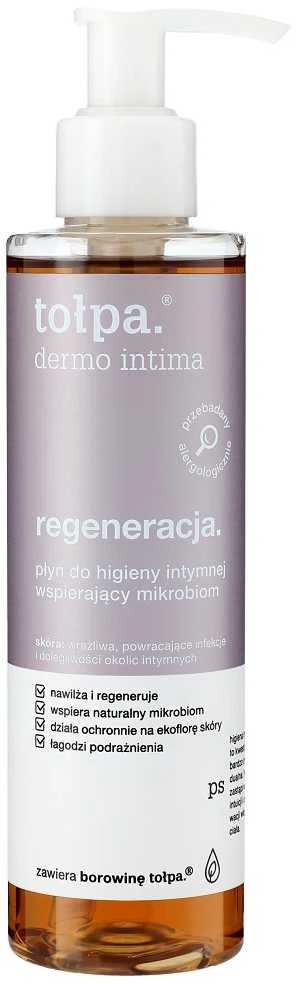 TOŁPA Dermo Intima regeneruojantis skystis intymiai higienai, palaikantis mikrobiomą 195 ml