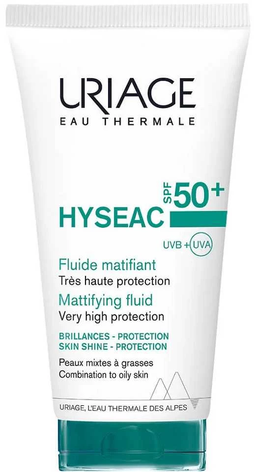 Uriage Hyseac Fluid SPF 50+ drėkinamasis apsauginis fluidas mišriai / riebiai veido odai, 50 ml