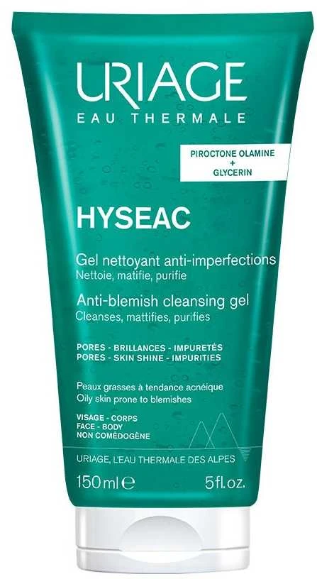 Uriage Hyséac Anti-Blemish Cleansing Gel valomasis veido gelis riebiai odai, 150 ml