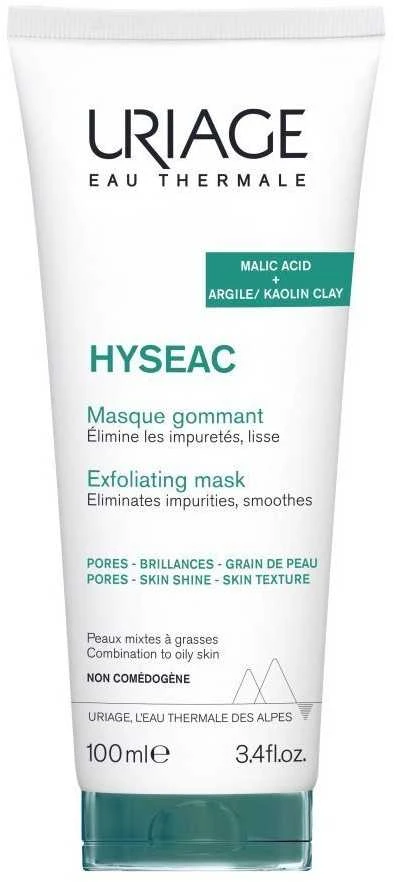Uriage Hyseac Exfoliating Face Mask For Mixed/Oily Skin šveičiamoji veido kaukė, 100 ml