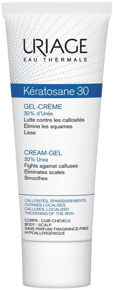 Uriage Kératosane 30 Kreminis-Gel gelis-kremas kūno odai, 75 ml