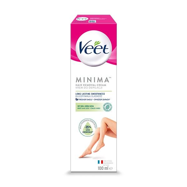 Veet Minima Hair Removal Kremas Dry Skin Depilatory Product moterims, 100 ml