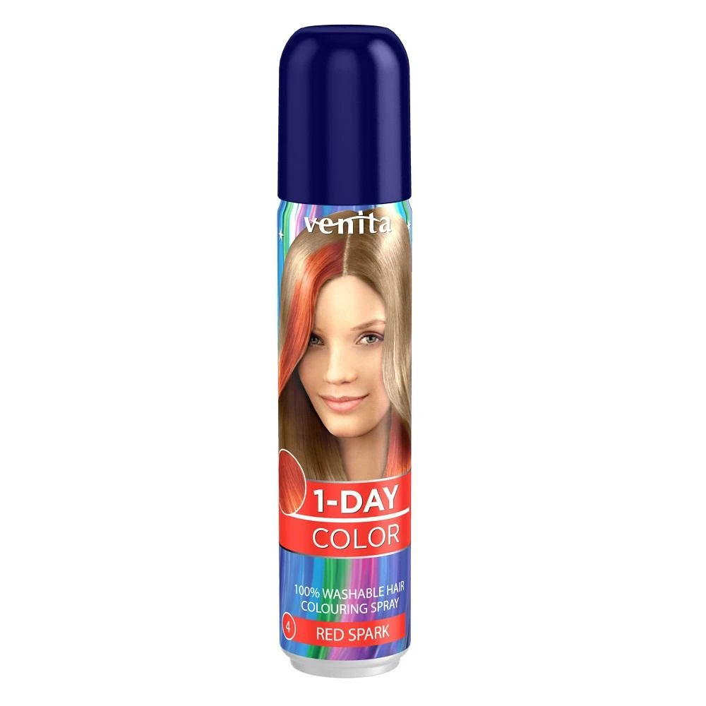 Venita 1-Day Color dažantis plaukų purškiklis Raudona Iskra 50ml