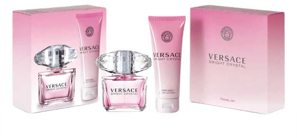 Versace Bright Crystal rinkinys moterims (EDT, 90 + kūno losjonas, 100 ml)