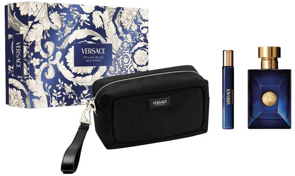 Versace Dylan Mėlyna Pour Homme rinkinys vyrams (EDT, 100 ml + EDT, 10 ml + kosmetinė)