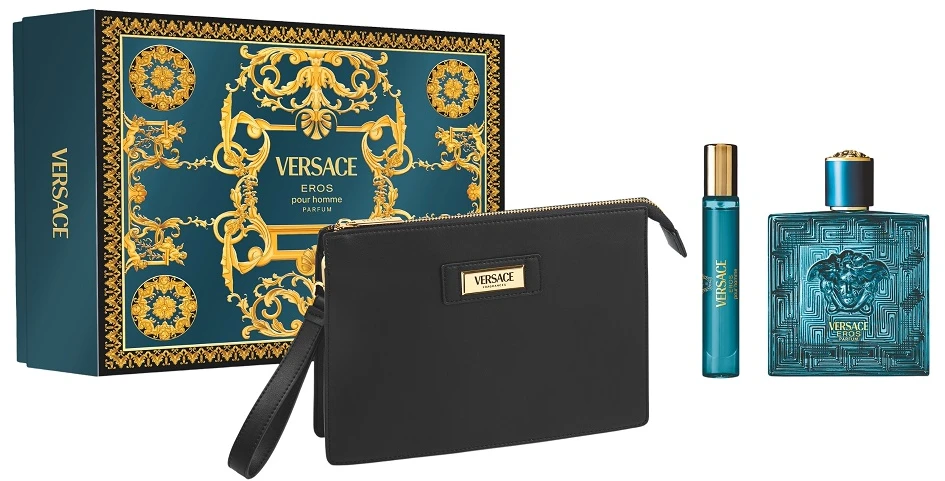 Versace Eros parfumuotas vanduo 100ml + parfumuotas vanduo 10ml + kosmetikos krepšys (311795)