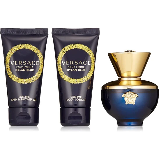 Kvepalų rinkinys moterims Versace Dylan Blue Pour Femme (EDP, 50 ml + kūno losjonas, 50 ml + dušo želė, 50 ml)