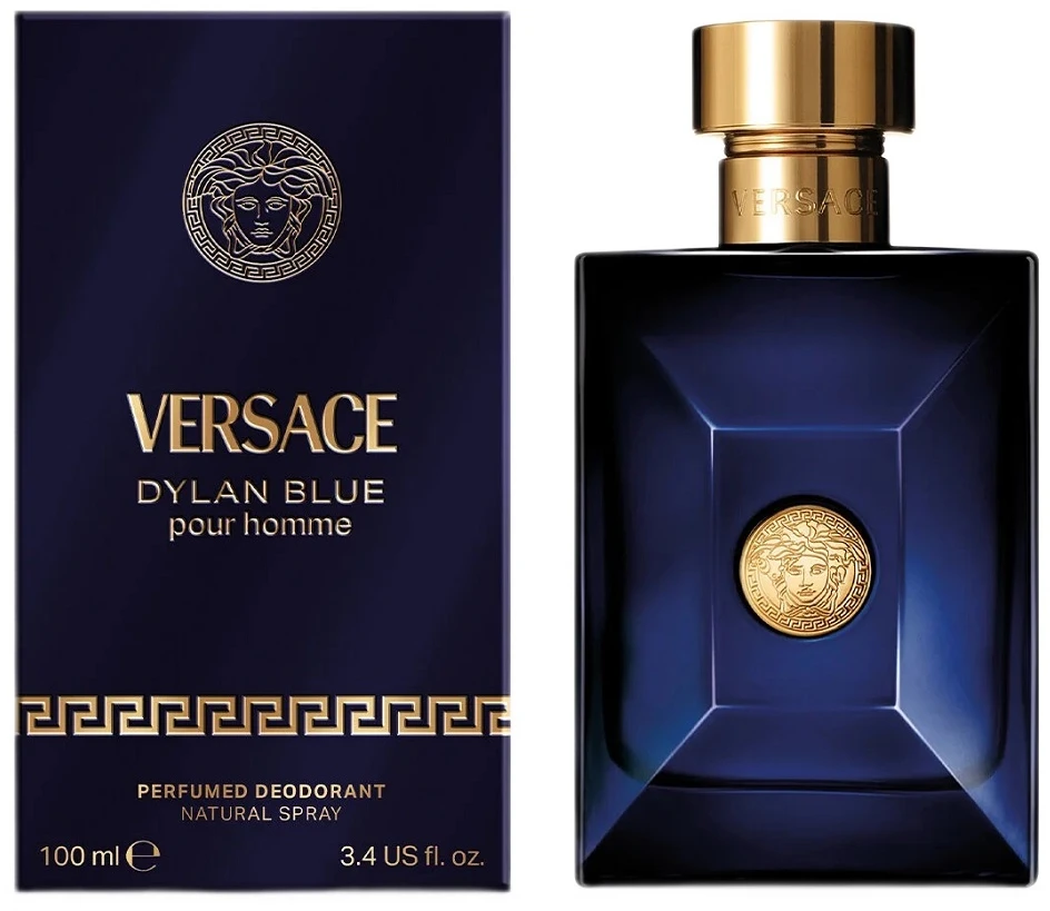 Versace Dylan Mėlyna Pour Homme Perfumed Dezodorantas Purškiklis purškiamas dezodorantas vyrams, 100 ml