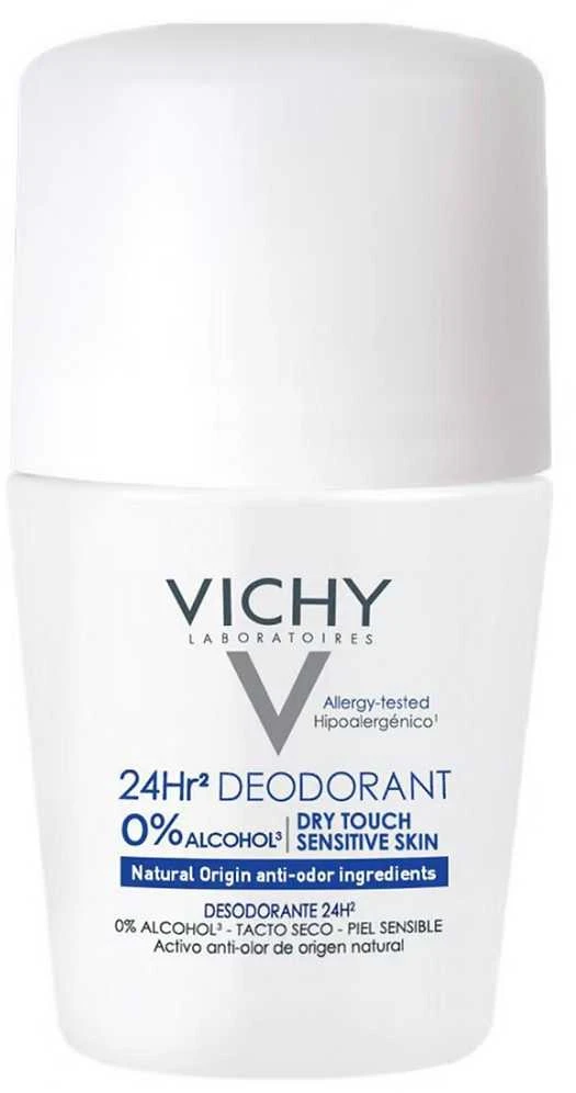 Rutulinis dezodorantas jautriai odai Vichy 24H Dry Touch Deodorant Sensitive Skin, 50ml aprašymas - Prekės nuotrauka