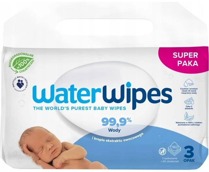 WATER WIPES BIO chusteczki nawilżane vaikams 3x60szt.