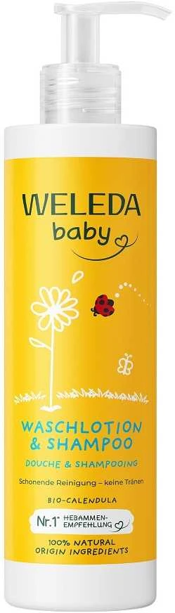 Weleda kūdikių šampūnas ir prausiklis su medetkomis, 400 ml