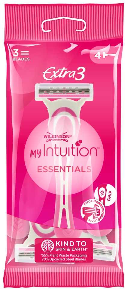 Vienkartiniai skustuvai Wilkinson Sword Wilkinson Extra 3 My Intuition, 4 vnt.