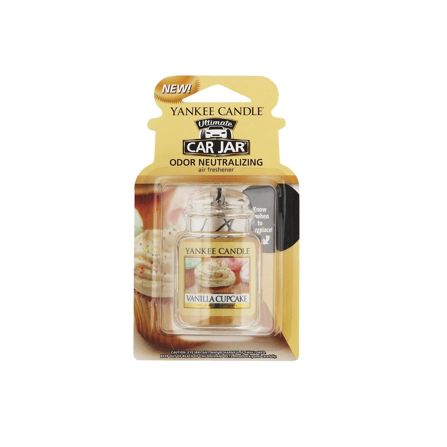 Yankee Candle Vanilla Cupcake automobilio kvapiklis pakuotėje