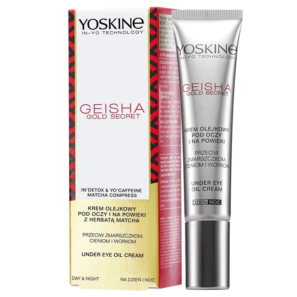 Yoskine Geisha Gold Secret Oil Kreminis for Eyes and Eyelids Against Bags and Dark Circles paakių kremas nuo tamsių ratilų, 15 ml
