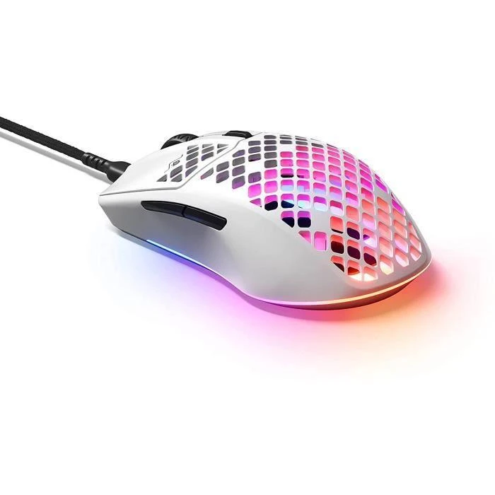 Žaidimų pelė SteelSeries Aerox 3 Snow 2022, Baltos spalvos