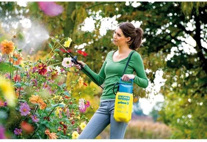 Gloria Haus und Garten GLORIA prima 3, Rankinis sodo purkštuvas, 5 l, 3 l, Mėlyna, Geltona, Plastikas, Žalvaris