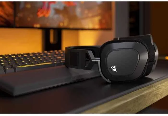 Corsair HS80 MAX belaidės žaidimų ausinės, Pilkos spalvos