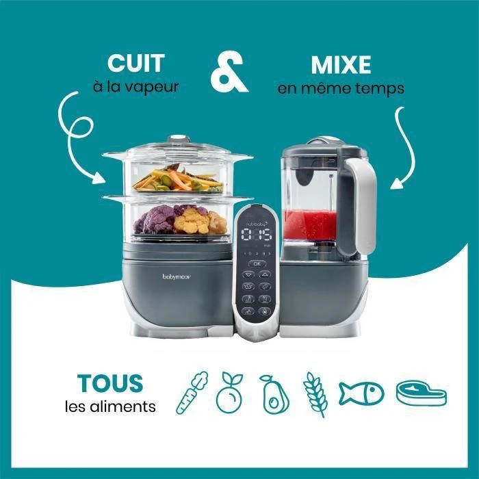 Daugiafunkcis virtuvės kombainas Babymoov Nutribaby(+) 6-in-1 (pilkas)