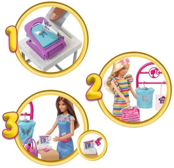 Barbie Barbės butiko rinkinys su lėle ir aksesuarais HKT78