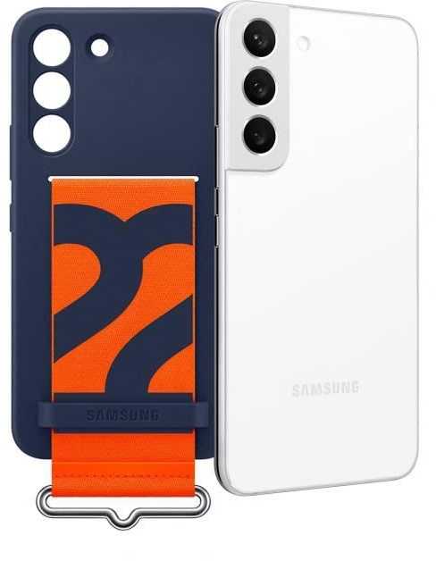 Dėklas GS901TNE silikoninis dangtelis su dirželiu, skirtas Samsung Galaxy S22, Navy (Mėlyna)
