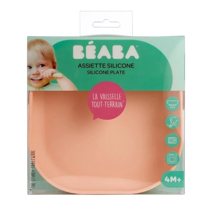 BEABA SILIKONINĖ DUGNU PRILIMPANTI LĖKŠTĖ, COTTON CANDY