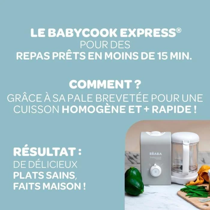 Beaba Babycook Express trintuvas-garintuvas, pilkas (Velvet pilkas)