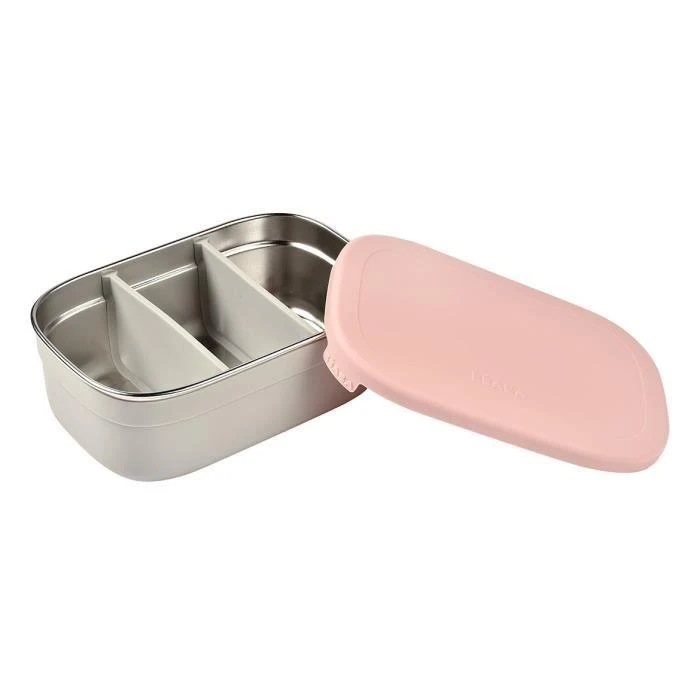 BEABA METALINĖ REGULIUOJAMŲ SKYRIŲ PIETŲ DĖŽUTĖ, DUSTY ROSE