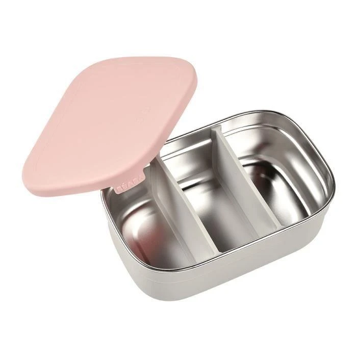BEABA METALINĖ REGULIUOJAMŲ SKYRIŲ PIETŲ DĖŽUTĖ, DUSTY ROSE