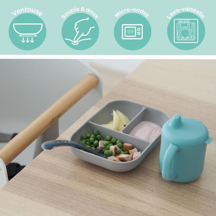 Beaba silikoninis 2in1 mokomasis puodelis, mėlynas