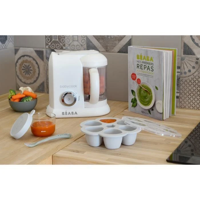 BEABA SILIKONINIS KŪDIKIO MAISTO KONTEINERIS MULTIPORTIONS, (6x90 ML), LIGHT MIST