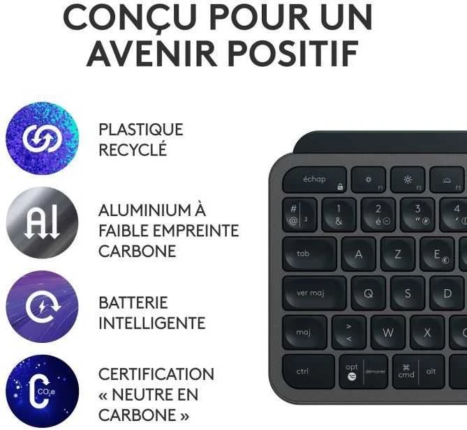 Klaviatūra Logitech MX KEYS S COMBO – GRAPHITE FRA/- BT – N/A – CENTRAL-419