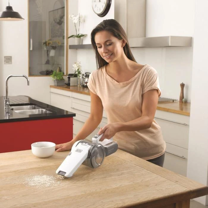 Dulkių siurblys Black & Decker Juodas & Decker Vacuum cleaner bagless, handheld Juodas & Decker Pivot PV1820L-QW (35W, baltos spalvos)