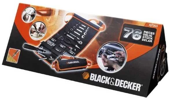 Black & Decker Juodas & Decker Įrankių komplektas Juodas & Decker A7063-QZ; 76 vnt.