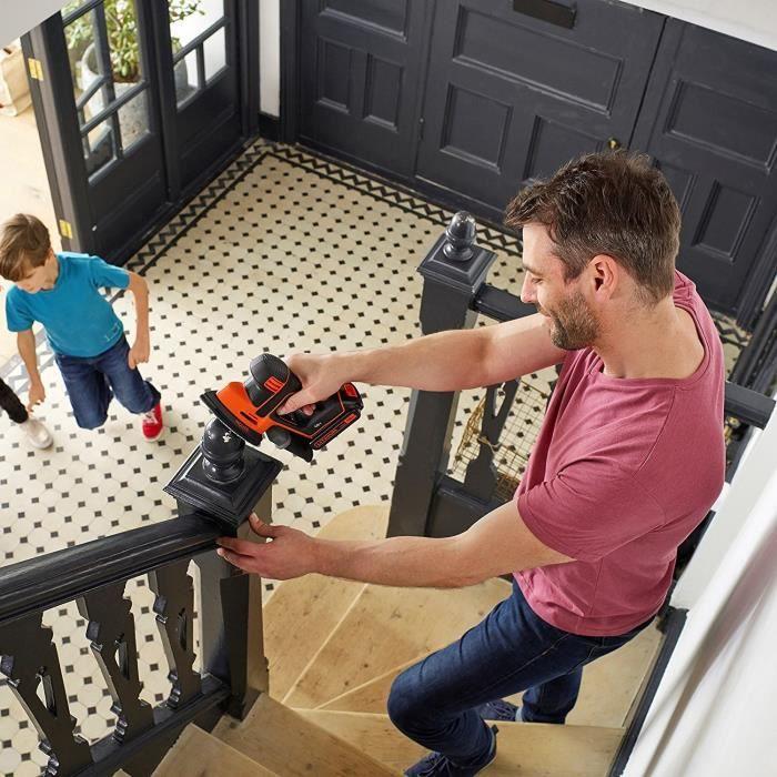 Black & Decker Juodas & Decker Akumuliatorinis trikampis šlifuoklis Juodas & Decker BDCDS18N-XJ; 18 V (be akumuliatoriaus ir pakrovėjo)