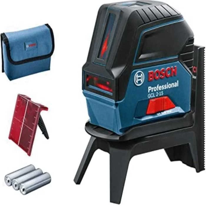 Bosch Kombinuotasis lazeris GCL 2-15 + 3x1.5V AA + krepšys