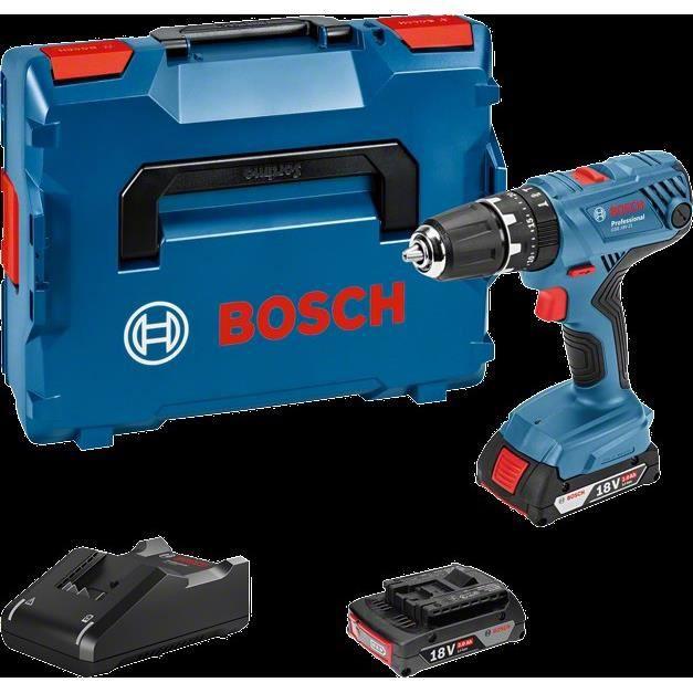 Bosch Akumuliatorinis smūginis gręžtuvas-suktuvas GSB 18V-21, 2x2.0Ah