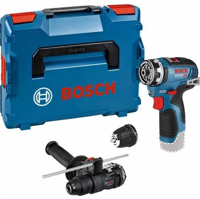Akumuliatorinis suktuvas-gręžtuvas BOSCH GSR 12V-35 FC Solo su priedais