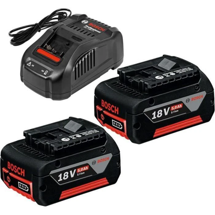 Bosch rinkinys akumuliatoriai GBA 18 V-Li 2x5,0 Ah + kroviklis GAL 1880 CV