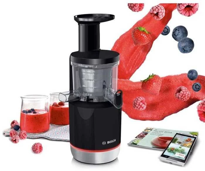 Bosch MESM731M Lėtaeigė sulčiaspaudė, VitaExtract, 150 W, Juoda, šiaušto nerūdijančio plieno