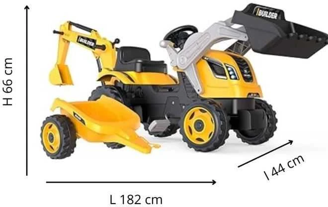 Smoby Builder Max Pedal traktorius su priekaba