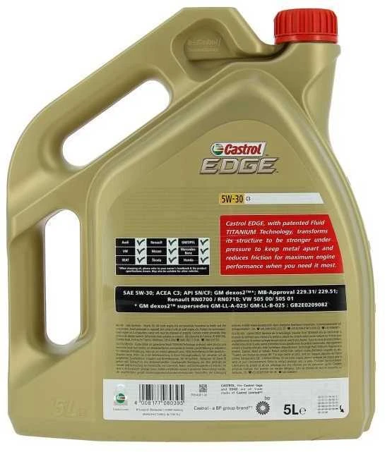 Castrol Alyva Edge Titanium FST 5W-30 sintetinė varikliams 5 L