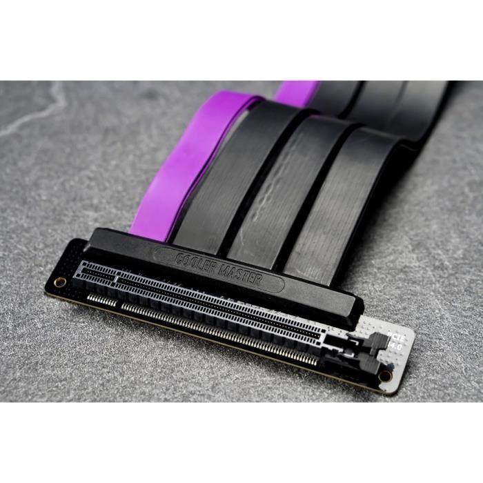 Cooler Master MasterAccessory Riser Cable PCIe 4.0 x16 200 mm V2 - Cavo TPE ultra flessibile con schermatura EMI, slot PCI rinforzati, connettori pin dorati, involucro protettivo in ABS - Nero
